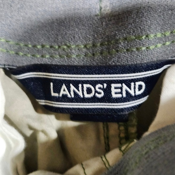 Lands' End Boys Cargo Shorts‎ Size L (14-16) Green White Leaf Print Drawstring - Picture 2 of 12